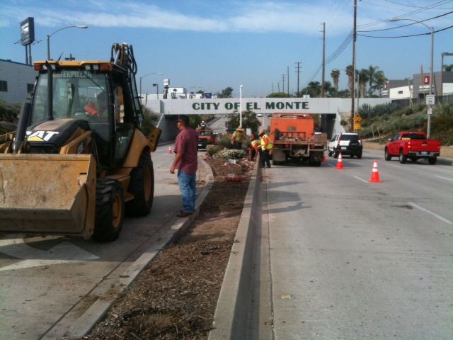 Repairing a street median