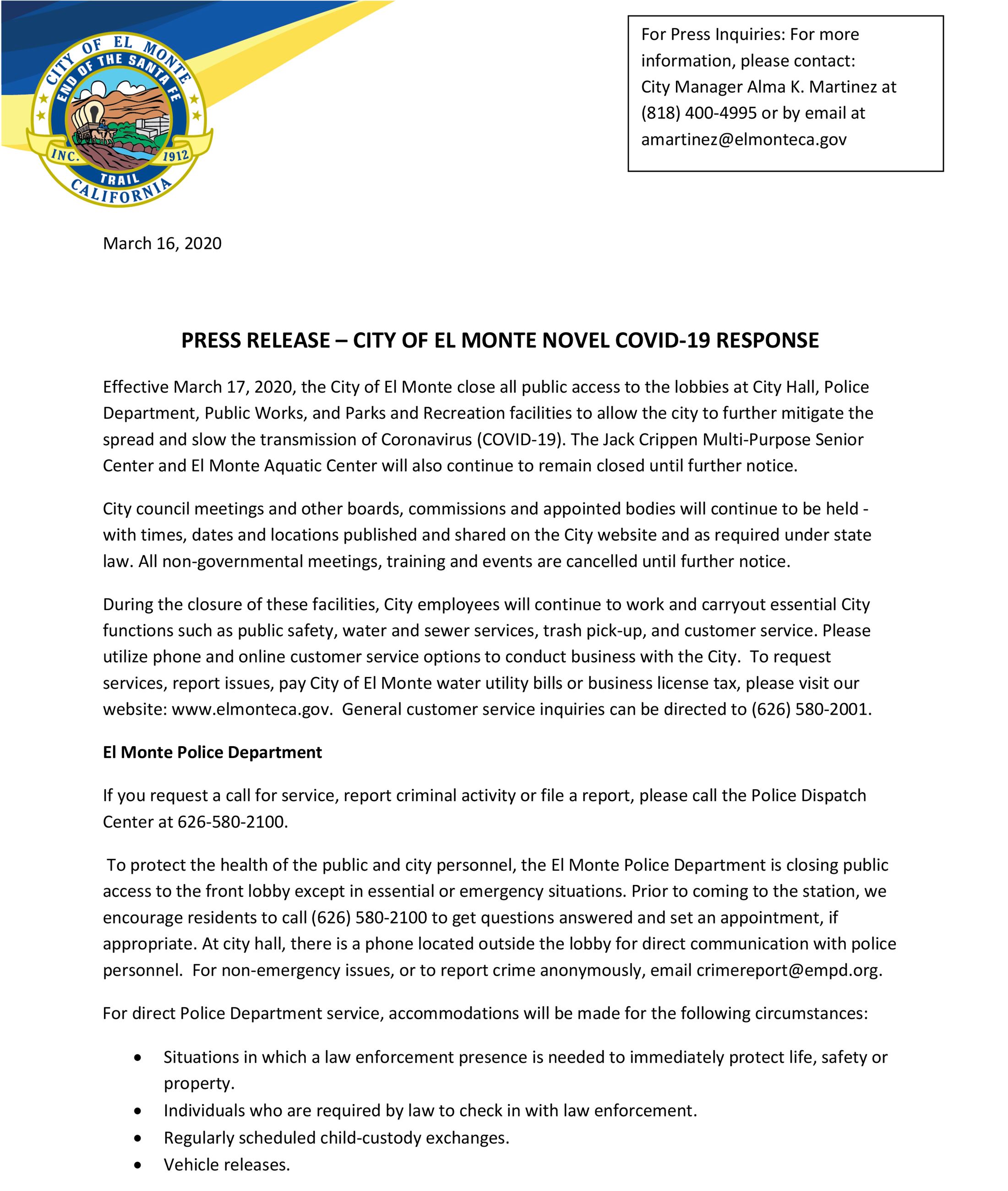 MEDIA RELEASE-COVID-19 RESPONSE-031620-13